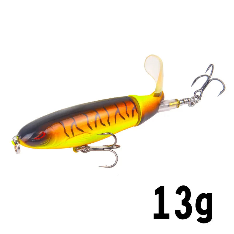 1PC 13g/10cm 35g/14cm Popper Whopper Plopper Topwater Fishing Lure Artificial Bait Hard With Rotating Tail Fishing Tackle
