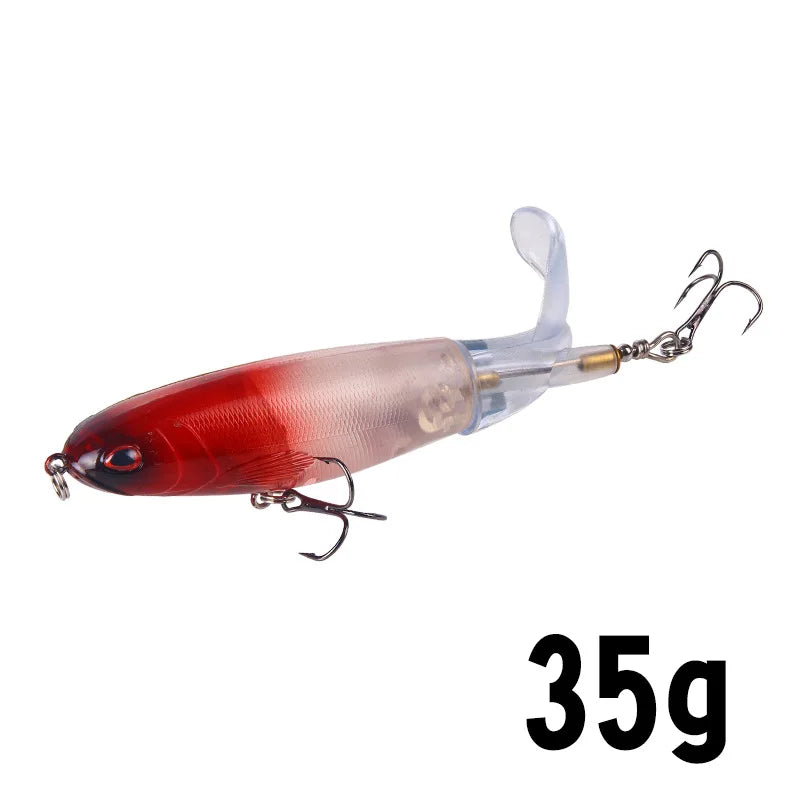 1PC 13g/10cm 35g/14cm Popper Whopper Plopper Topwater Fishing Lure Artificial Bait Hard With Rotating Tail Fishing Tackle
