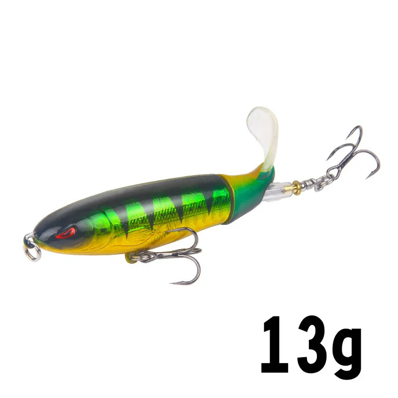 1PC 13g/10cm 35g/14cm Popper Whopper Plopper Topwater Fishing Lure Artificial Bait Hard With Rotating Tail Fishing Tackle