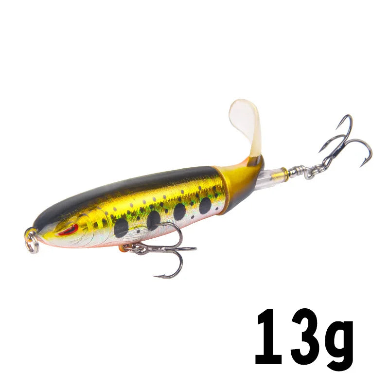 1PC 13g/10cm 35g/14cm Popper Whopper Plopper Topwater Fishing Lure Artificial Bait Hard With Rotating Tail Fishing Tackle
