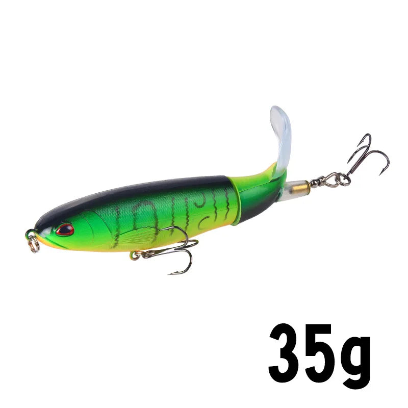 1PC 13g/10cm 35g/14cm Popper Whopper Plopper Topwater Fishing Lure Artificial Bait Hard With Rotating Tail Fishing Tackle
