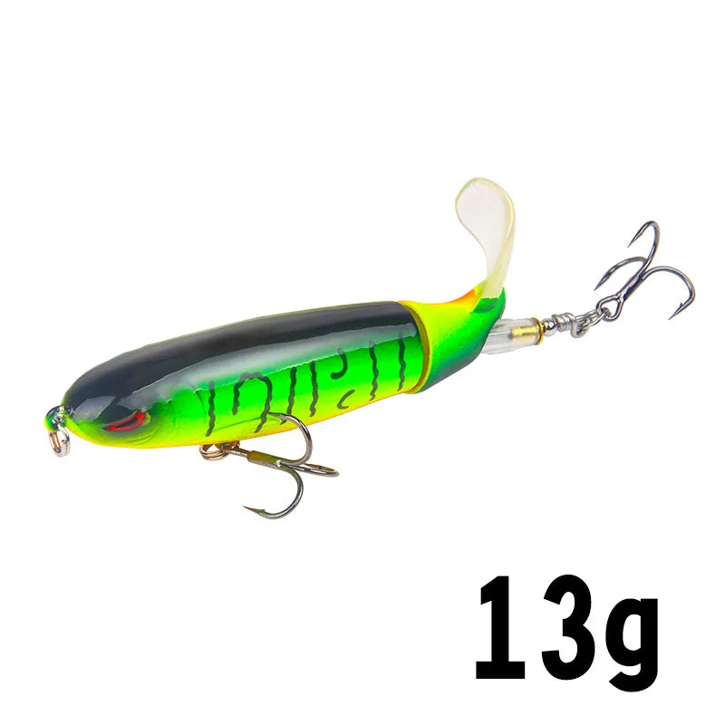 1PC 13g/10cm 35g/14cm Popper Whopper Plopper Topwater Fishing Lure Artificial Bait Hard With Rotating Tail Fishing Tackle