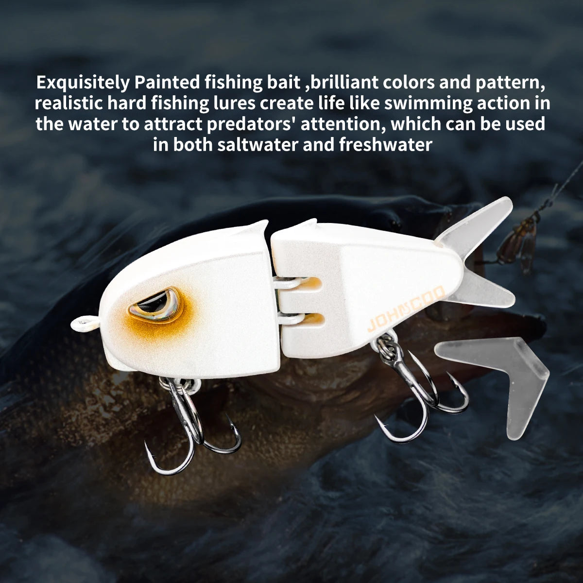 Jointed fishing lure Trout lure Johncoo 5.5cm 6.5g slow sinking Fishing lure 2 sections lure fishing bait Swimming bait