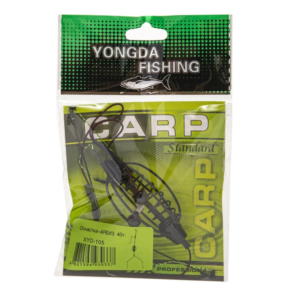 1pc Carp Fishing Feeder Fishing Spring Bait Cage Fill Bait Tools Plug Play Black Hook Rig Set Feeder Tackle Fishing Baits Cages