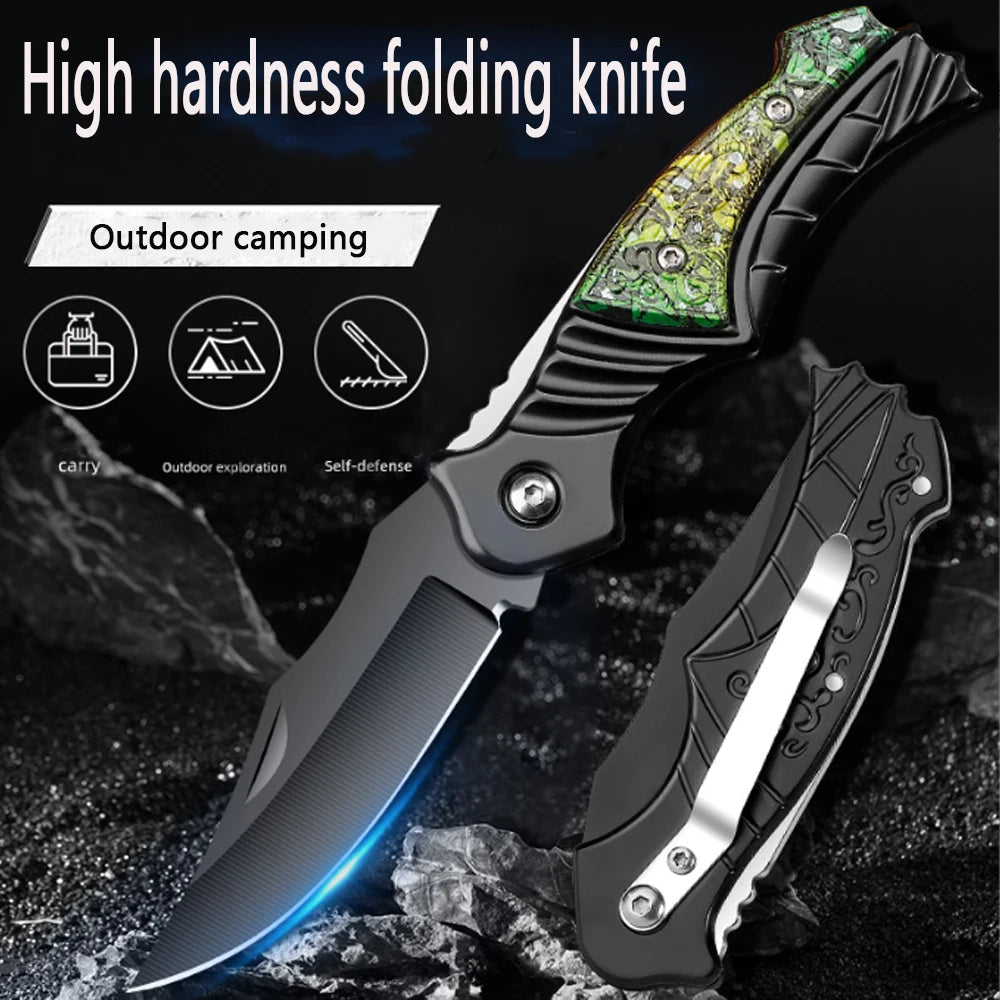 New Portable Outdoor Folding Fruit Knife for Kitchen Supplies, Sharp Survival Knife, Suitable for Camping and Hiking