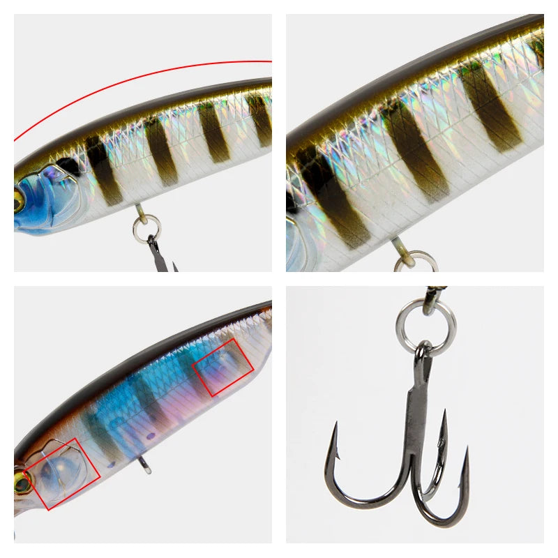 LETOYO 59mm 80mm Sinking Trout Lure Stick Pencil Lure Stickbait Freshwater Artificial Bait Trout Bass Pike Fishing Lure