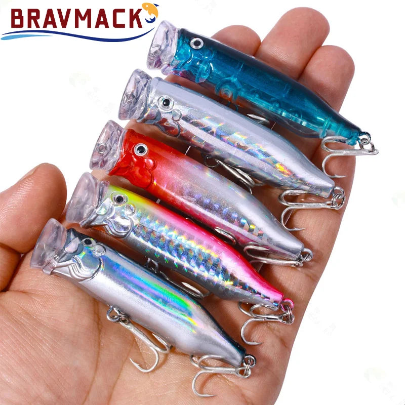 WaveStrike™ Popper Lure 7cm – Topwater Floating Crankbait