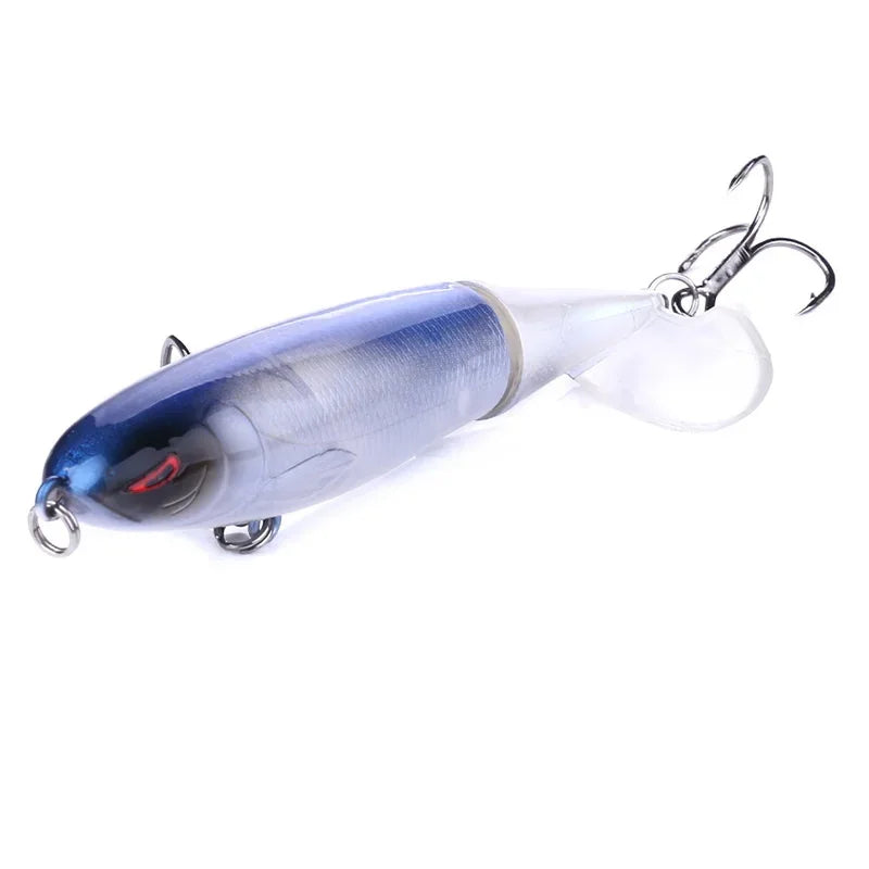 1pcs 10cm 14cm Topwater Spinner Fishing Lure Popper Artificial Pencil Hard Bait Propeller Rotating Tail Fishing Tackle Swimbait