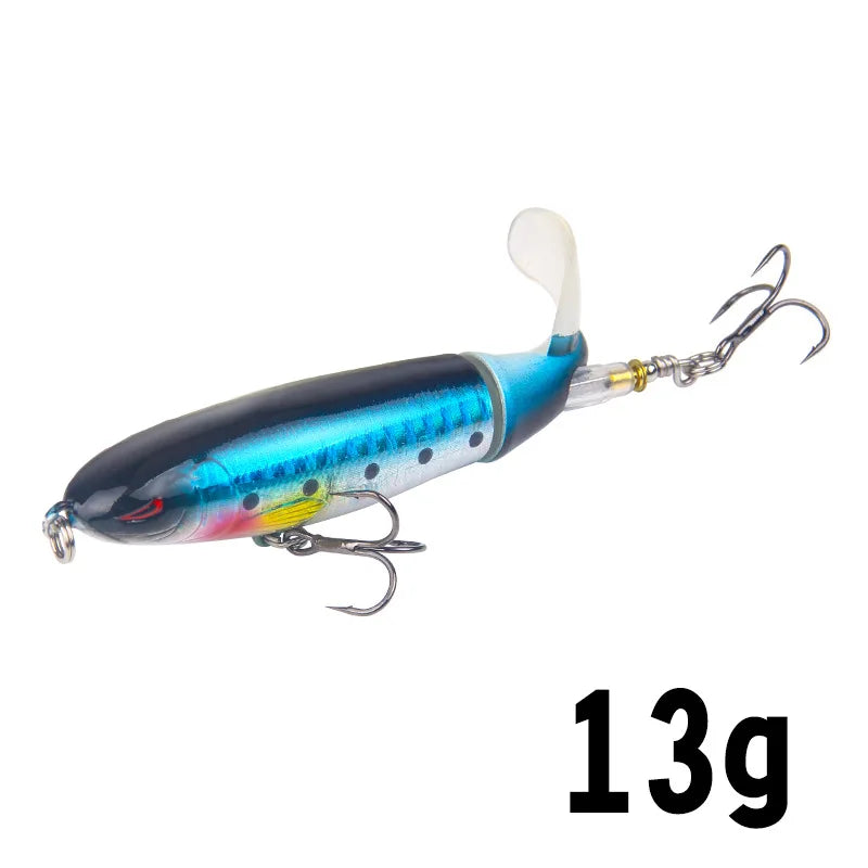 1PC 13g/10cm 35g/14cm Popper Whopper Plopper Topwater Fishing Lure Artificial Bait Hard With Rotating Tail Fishing Tackle