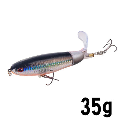 1PC 13g/10cm 35g/14cm Popper Whopper Plopper Topwater Fishing Lure Artificial Bait Hard With Rotating Tail Fishing Tackle