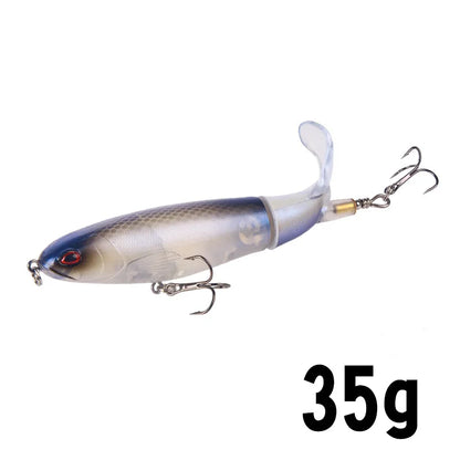 1PC 13g/10cm 35g/14cm Popper Whopper Plopper Topwater Fishing Lure Artificial Bait Hard With Rotating Tail Fishing Tackle