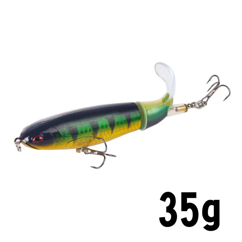 1PC 13g/10cm 35g/14cm Popper Whopper Plopper Topwater Fishing Lure Artificial Bait Hard With Rotating Tail Fishing Tackle