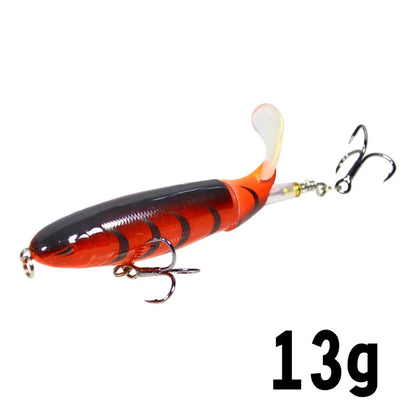 1PC 13g/10cm 35g/14cm Popper Whopper Plopper Topwater Fishing Lure Artificial Bait Hard With Rotating Tail Fishing Tackle