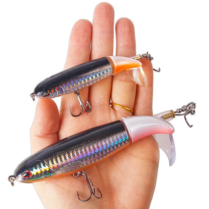1PC 13g/10cm 35g/14cm Popper Whopper Plopper Topwater Fishing Lure Artificial Bait Hard With Rotating Tail Fishing Tackle