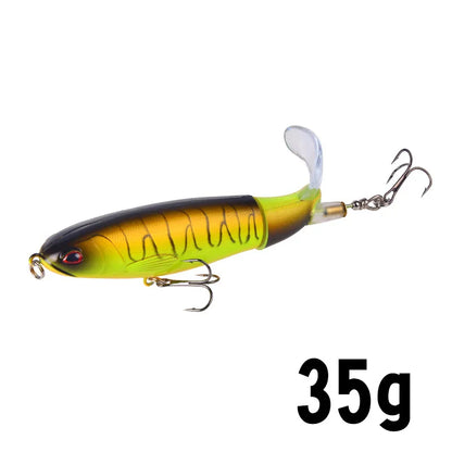 1PC 13g/10cm 35g/14cm Popper Whopper Plopper Topwater Fishing Lure Artificial Bait Hard With Rotating Tail Fishing Tackle