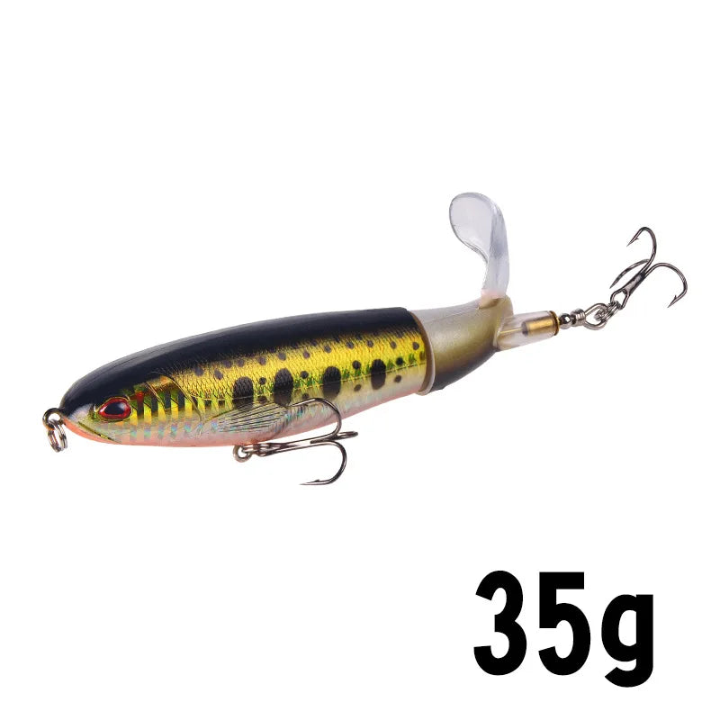 1PC 13g/10cm 35g/14cm Popper Whopper Plopper Topwater Fishing Lure Artificial Bait Hard With Rotating Tail Fishing Tackle