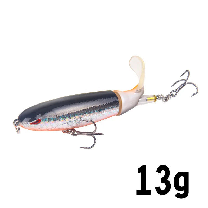 1PC 13g/10cm 35g/14cm Popper Whopper Plopper Topwater Fishing Lure Artificial Bait Hard With Rotating Tail Fishing Tackle