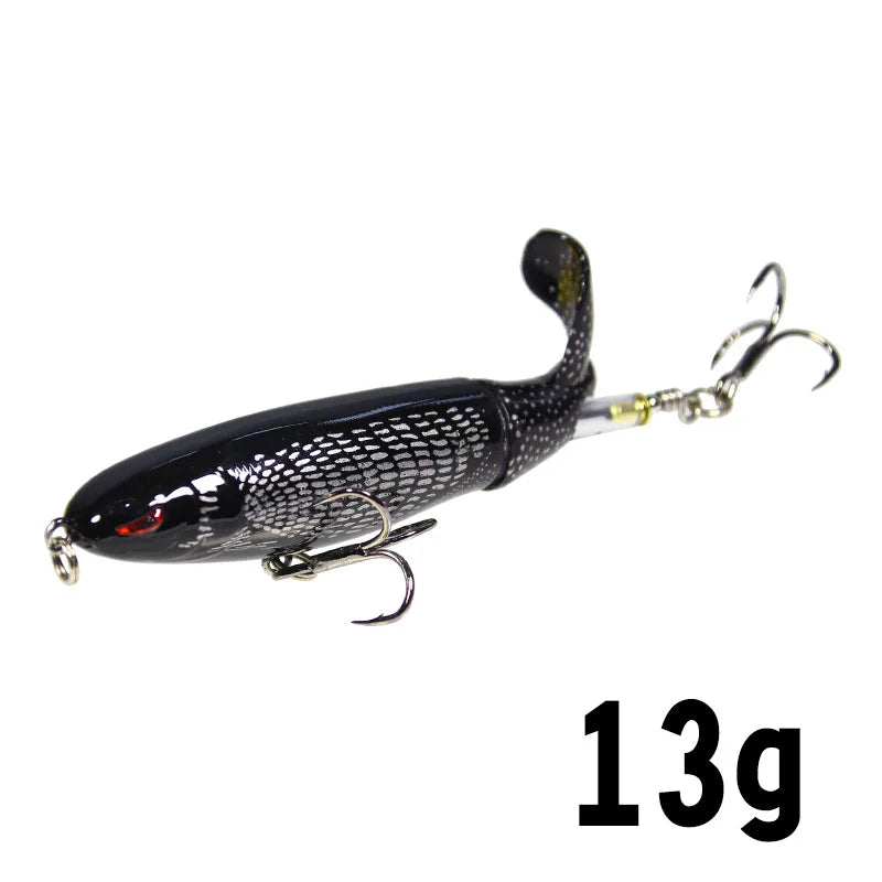 1PC 13g/10cm 35g/14cm Popper Whopper Plopper Topwater Fishing Lure Artificial Bait Hard With Rotating Tail Fishing Tackle