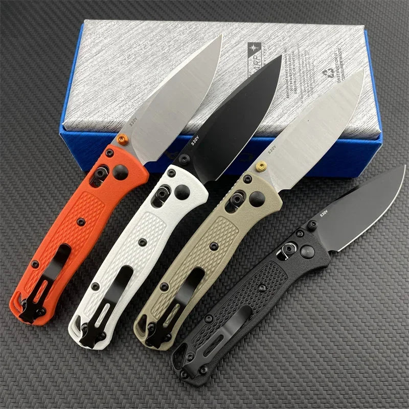 BM 533-3 MINI Bugout Nylon Wave Fibre Handle Axis Lock Folding Outdoor Self Defense Pocket Knife EDC Camping Hunting Tools