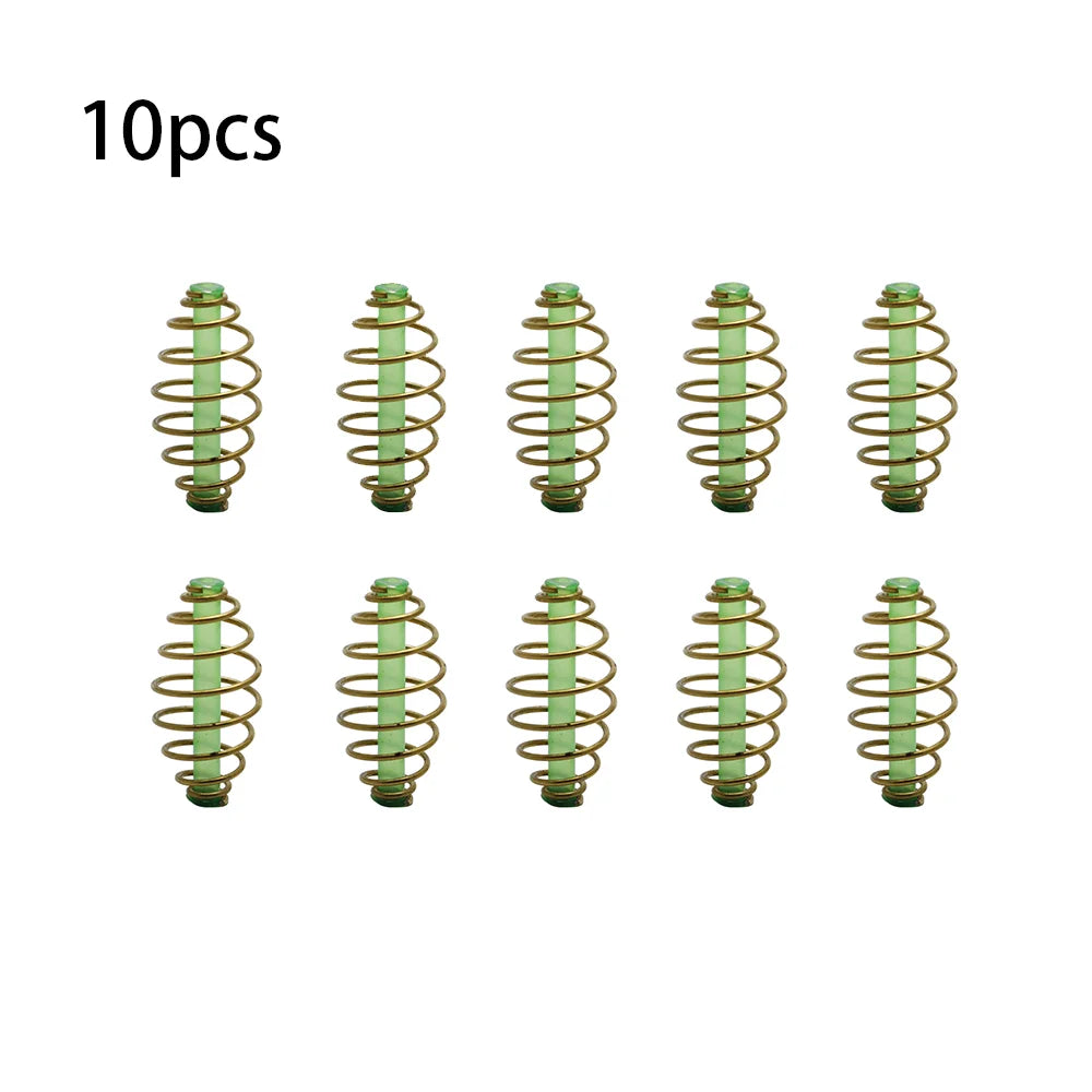 10Pcs Carp Fishing Inline Method Spring Feeder Coarse Bait Cages Terminal Tackle Method Feeder Artificial Lure Accessories