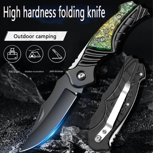 New Portable Outdoor Folding Fruit Knife for Kitchen Supplies, Sharp Survival Knife, Suitable for Camping and Hiking