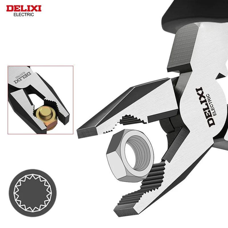 DELIXI ELECTRIC Wire Pliers，Sharp Large Opening Diagonal Pliers Needle Nose Pliers，for Cutting，Twisting and Clamping MetalWires