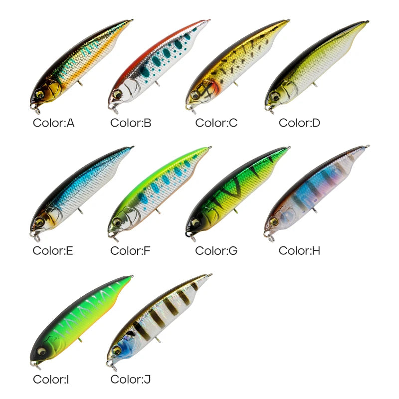 LETOYO 59mm 80mm Sinking Trout Lure Stick Pencil Lure Stickbait Freshwater Artificial Bait Trout Bass Pike Fishing Lure