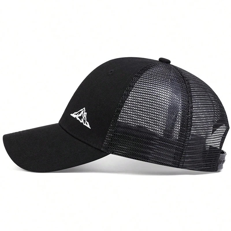 Mountain Range Embroidered Trucker Cap – Adventure in Comfort