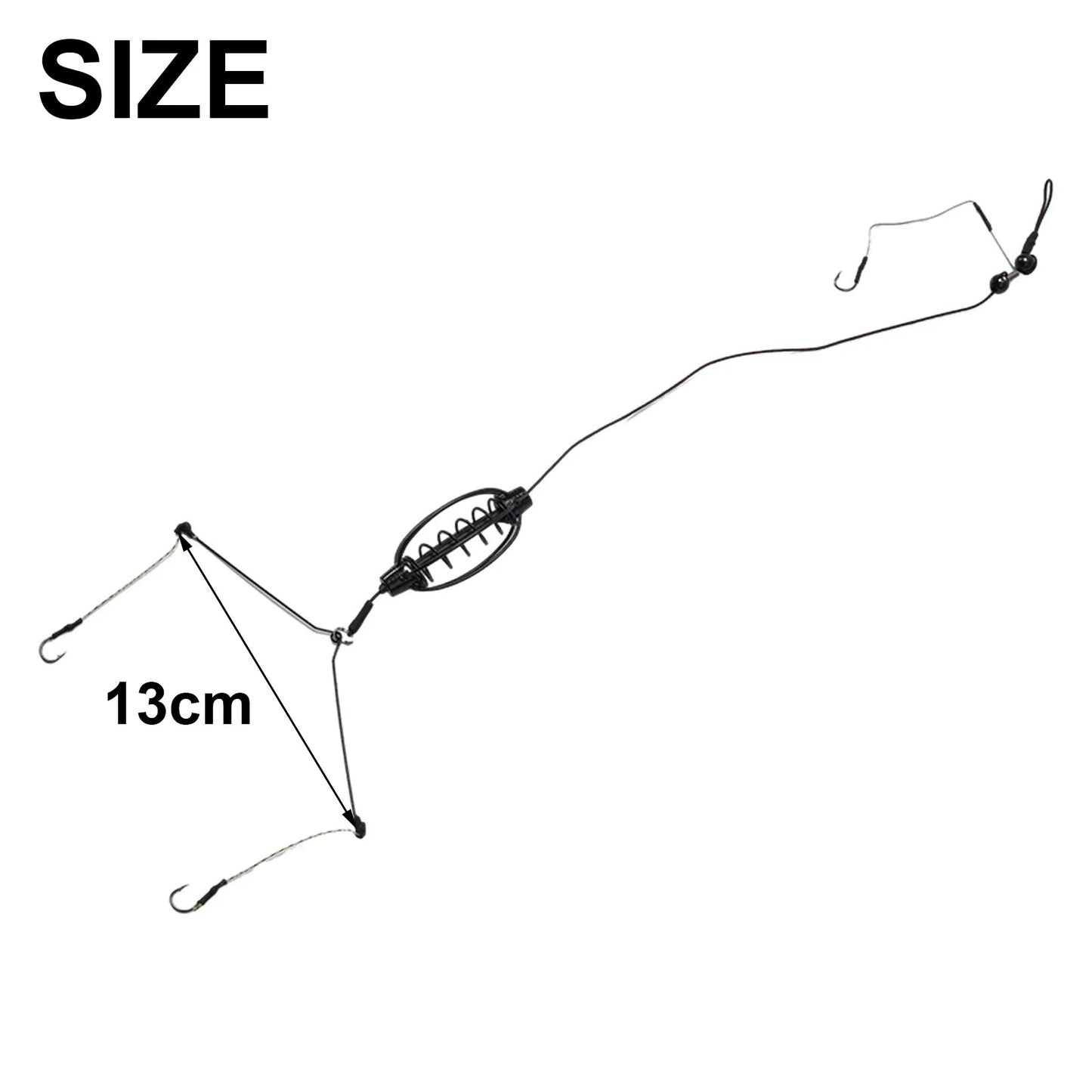 1pc Carp Fishing Feeder Fishing Spring Bait Cage Fill Bait Tools Plug Play Black Hook Rig Set Feeder Tackle Fishing Baits Cages