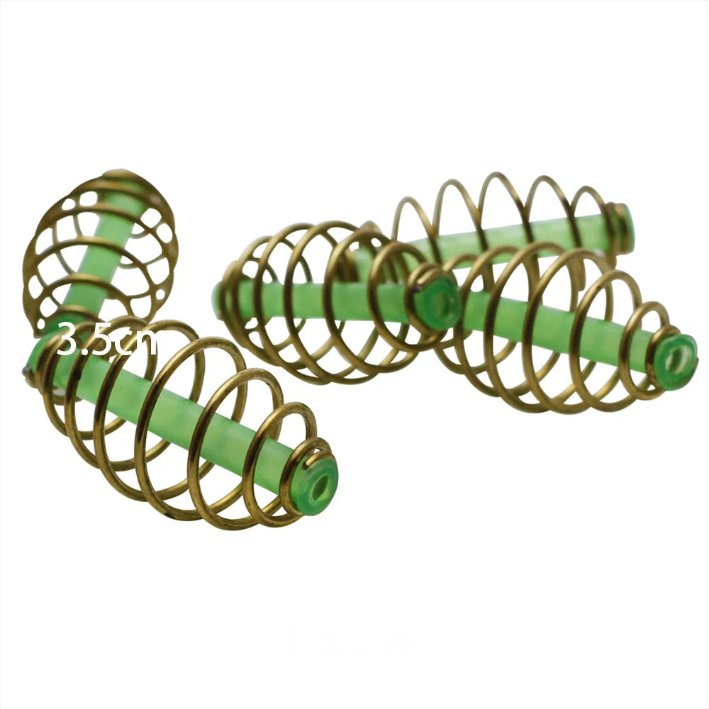 10Pcs Carp Fishing Inline Method Spring Feeder Coarse Bait Cages Terminal Tackle Method Feeder Artificial Lure Accessories