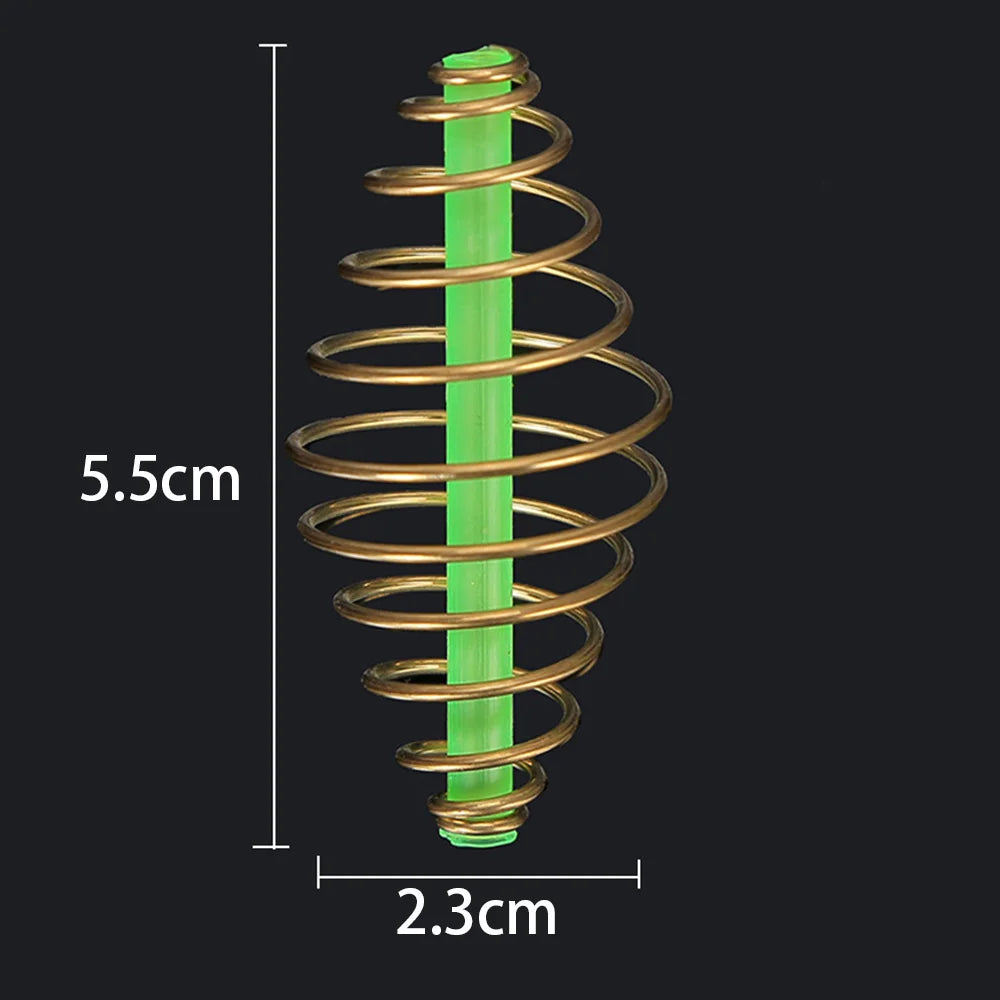 10Pcs Carp Fishing Inline Method Spring Feeder Coarse Bait Cages Terminal Tackle Method Feeder Artificial Lure Accessories