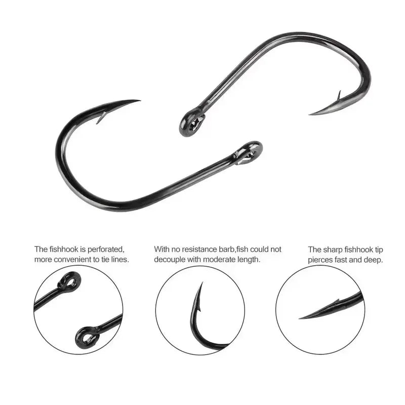 100-Piece High Carbon Steel Fishing Hooks Set – Strength You Can Trust