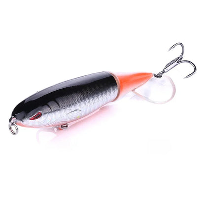 1pcs 10cm 14cm Topwater Spinner Fishing Lure Popper Artificial Pencil Hard Bait Propeller Rotating Tail Fishing Tackle Swimbait