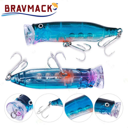 WaveStrike™ Popper Lure 7cm – Topwater Floating Crankbait