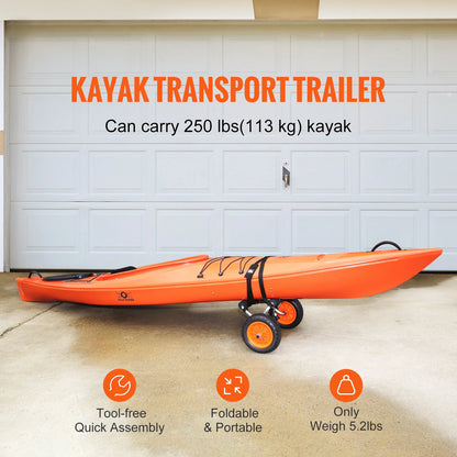 Heavy-Duty Foldable Kayak Cart – 250 lbs Capacity Aluminum Trolley